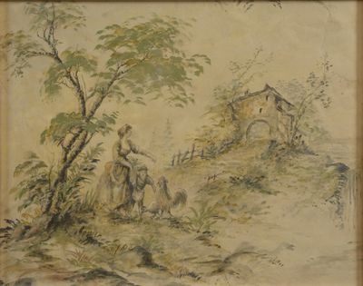 une image représentant un tableau où l'on voit un homme à cheval sur une colline