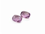 pair of pink quartz faceted pear shaped beads