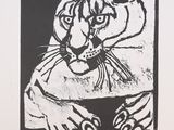 une image représentant un dessin en noir et blanc d'un tigre