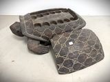 a turtle that is sitting on a table with a tray