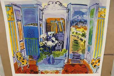 DUFY Raoul (1877 -1953) "Intérieur à la fenêtre ouverte".
