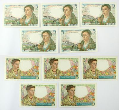 a group of five different bills with portraits of women on them