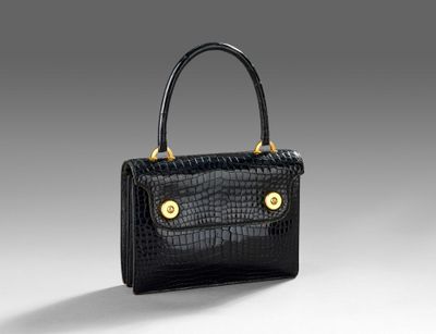 HERMES Sac Piano en crocodile noir. - Photo 1