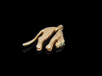 une broche en forme de serpent en or et diamants