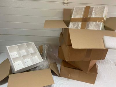 5 boites de rangement en bois neuves