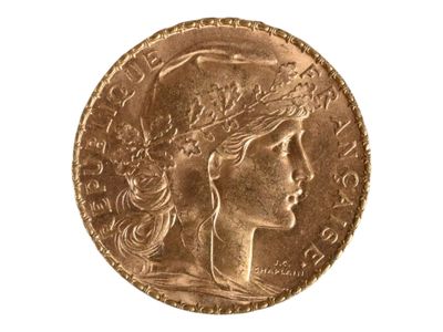 Pièce de vingt francs or au coq, 1913. Usures. - Photo 1