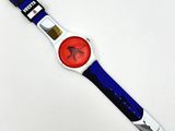 a watch with a ferrari logo on it on a white surface