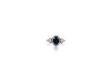 Bague ovale en saphir et diamant