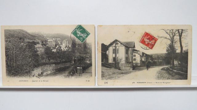 Aubusson : Lot de 2cpa rares : Quartier de La Terrade (HM 21). TB...