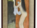an image of a painting of a woman holding a bird in her hand