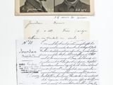 an old black and white photo of two men in military uniforms