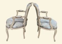 Paire de fauteuils à dossier violonné en hêtre laqué blanc à… (photo 4)