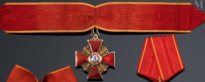 a red ribbon with a gold cross and a red ribbon with a gold cross and a red ribbon with a gold cross and a red ribbon with a gold
