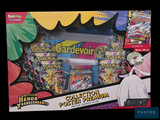 a box of pokemon cards with a picture of a woman