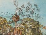 a picture of a drawing of a pirate ship in the ocean
