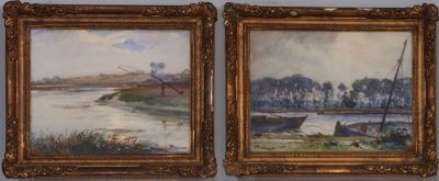 Ernest FILLIARD (1868-1933). Paysages lacustres.