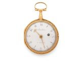 a gold pocket watch with roman numerals and roman numerals on the face