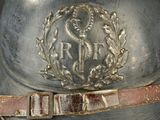 a close up of a helmet with a crest on it
