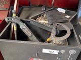 a metal tool box with tools inside of it