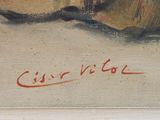 an image of a painting of a dog with a name written on it
