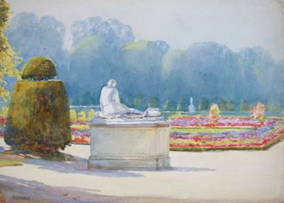 Isidore ROSENSTOCK (1880-1956), Statue assise de dos dans le parc de V