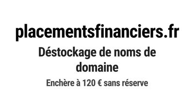 Nom de domaine placementsfinanciers.