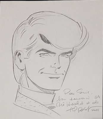 esquisse d'un dessin représentant un homme portant un chapeau sur la tête