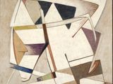 an image of a painting with geometric shapes on a beige background
