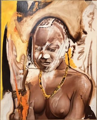 a painting of a woman with a knife in her hand
