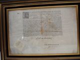 framed photograph of a document of the declaration of the declaration of the united states
