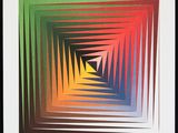 an image of a picture of a multicolored square with a black frame