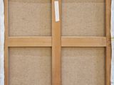 a close up of a picture of a window frame with a brown paper covering it