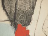 a drawing of a red object on the ground