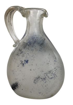 Grande CARAFE lenticulaire en verre soufflé à patine antique…