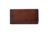 a brown leather wallet on a white background