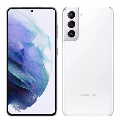 a white samsung note 20 with a camera on the back of it