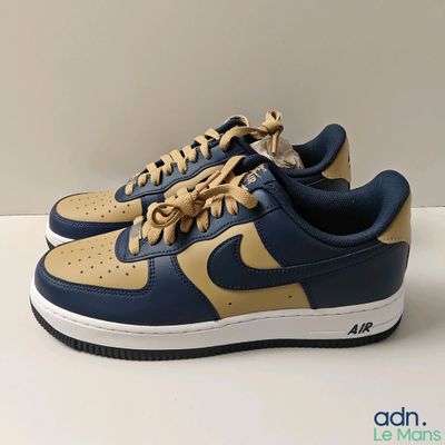 nike air force 1 low ' 07 lv navy / gold / white