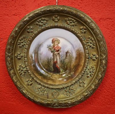 a picture of a painting on the wall of a red room
