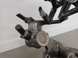 a metal sculpture made to look like a tree