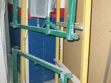 a picture of a room that has a ladder in it