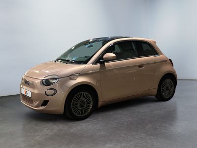 an image of a smart car parked in a showroom