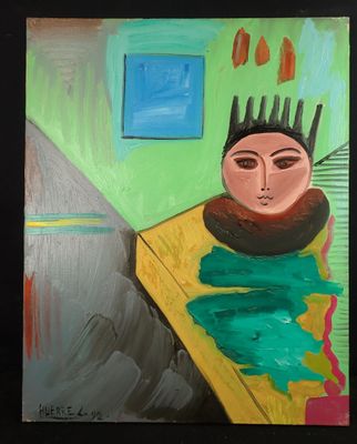 a painting of a woman with a crown on her head