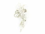 silver plated flower brooch with crystals and pearls