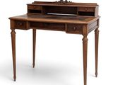 a wooden desk with a drawer on top of it