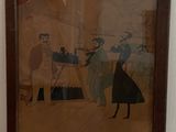 une photo d'une photo représentant un homme et une femme dans une cuisine