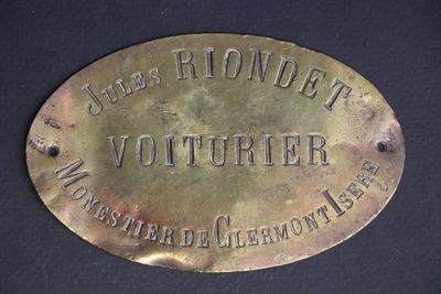 Plaque de métier : Plaque ovale en cuivre de charette au nom…