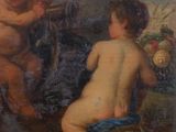 an image of a painting of two cherensils and a cupid