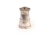 an image of a small silver object on a white surface