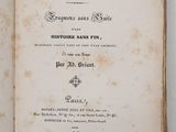 an open book with a black and white title on it