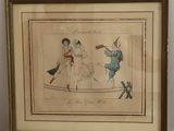 tableau représentant une femme et un homme dans une baignoire avec un chien